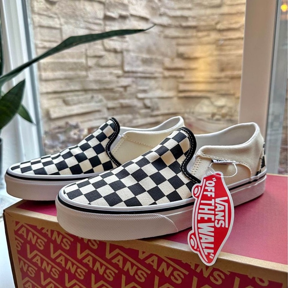Vans checkerboard slip on sneakers-Size Women 8